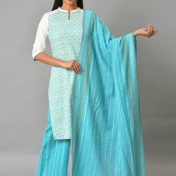 Aurelia Blue Cotton Printed Dupatta-picture-21