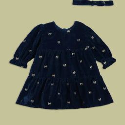 MINIKLUB Kids Blue Embroidered Dress-image-46