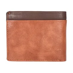 SASSORA Izan Tan & Brown Small Leather Bi-Fold Wallet for Men image 3