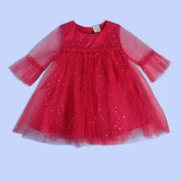MINIKLUB Kids Pink Embellished Full Sleeves Dress-image-57