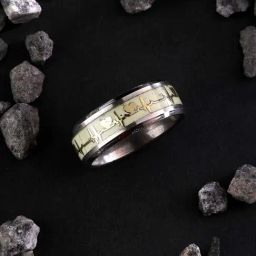 NVR Rhodium-Plated Silver-Toned Stainless Steel Finger Ring for Men-38