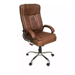 Ergonomica Mid Back Leatherette Office Revolving Chair/Manager Chair Brown, ER82-image-80
