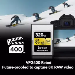 Lexar Professional CFexpress Type A Memory Card 320 GB Upto 900 Mbps Read & 800 Mbps Write Speed, GOLD image 4