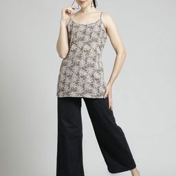 Jaipur Kurti Women Tropical Printed Shoulder Straps Cotton Top-image-101