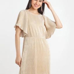 Zink London Beige Midi A Line Dress-picture-19