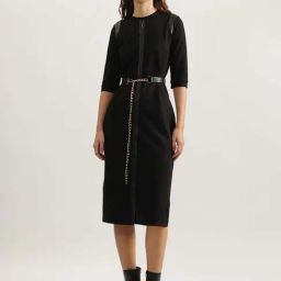 Iconic Black Cotton A-Line Dress-image-10