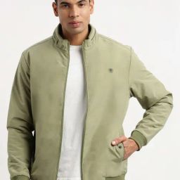 Showoff Green Slim Fit Jacket-image-49