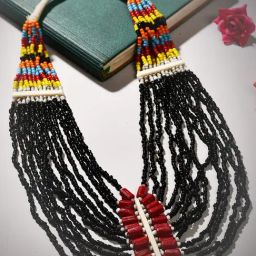 Imli Street Multicolor Vintage Naga Beaded Tribal Necklace-image-99
