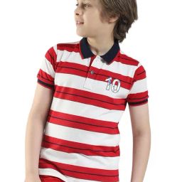 Monte Carlo Boys Red Striped T-Shirt-image-1