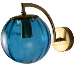 Whispering Homes Modern Globe Brass and Blue Wall Light-image-41
