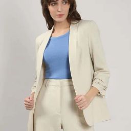Vero Moda Cream Regular Fit Blazer-image-54