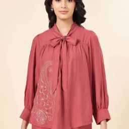 Akkriti by Pantaloons Pink Embroidered Tunic-image-6