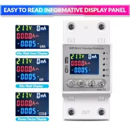 amiciSmart WiFi Energy Meter DIN Rail Mount with Over/Under Voltage Overload, Leakage Protection & SmartLife App Compatibility, 1xWIFI-MUL-PRO image 3