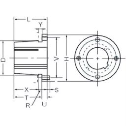 Mitsuboshi Type 1 H Bushing for Max Star Wedge Pulley 22 mm, HN-22-image-5