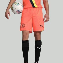 Puma Orange Regular Fit Printed Sports Shorts-image-44