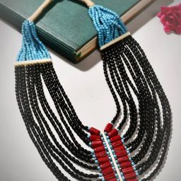 Imli Street Multicolor Vintage Naga Beaded Tribal Necklace-image-89