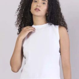 Powersutra White Cotton Regular Fit Top-image-72