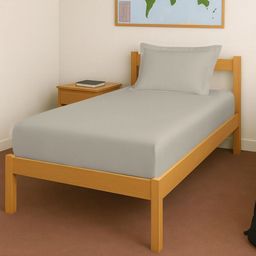 PIZUNA LINENS linens Taupe 400 TC Pure Cotton Fitted Single Bedsheet Set-0.99 m x 1.98 m-picture-26