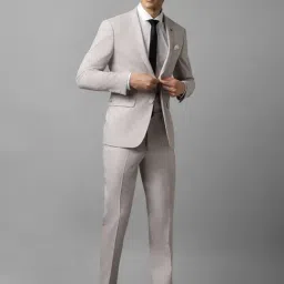Louis Philippe Grey Slim Fit Texture Two Piece Suit-image-32