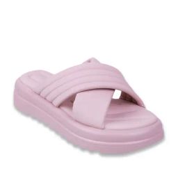 Mochi Women's Peach Cross Strap Wedges-image-57