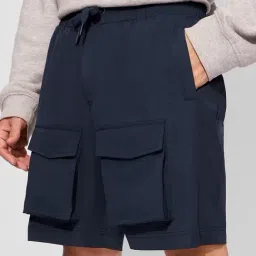 The Souled Store Navy Blue Polyester Regular fit Shorts-picture-30