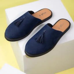 Styli Men's Navy Blue Mule Shoes-picture-29