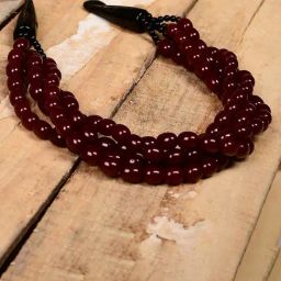 Imli Street Maroon Resin Beaded Handcrafted Tribal Necklace-image-79