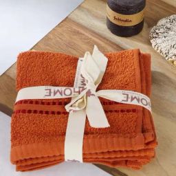 Fabindia Rust Ayan 380 GSM Cotton Face Towel - Set of 2-image-65
