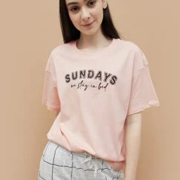 Ginger by Lifestyle Peach Chest Print T-Shirt-image-12
