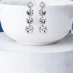 Accessorize London Silver Hammered Metal Circle Dangler Earring-53