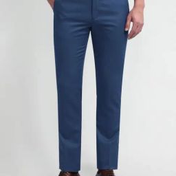 Arrow Blue Slim Fit Texture Trousers-picture-10