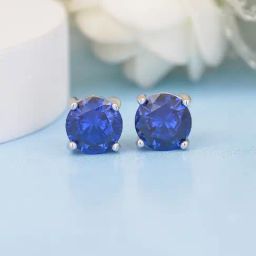 Ornate Jewels 925 Silver 1.25 Carat Blue Sapphire Stud Earring For Women-image-70