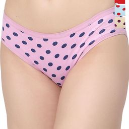 Docare Pack of 4 Printed Polka  Bikini Briefs YummyPanty-Red-Tblue-Yellow-Pink-image-59