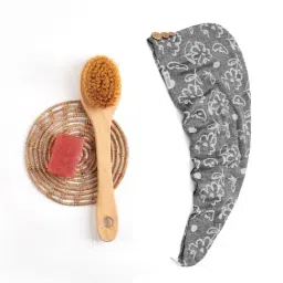 Doctor Towels Floral Charcoal 300 GSM Hair Wrap Towel-image-45