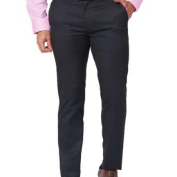 Raymond Grey Classic Fit Texture Trousers-image-81