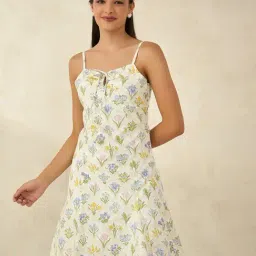 VIRGIO Multi Viscose Floral Sleeveless Dress-picture-47