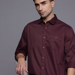 Louis Philippe Jeans Pure Cotton Slim Fit Opaque Casual Shirt-image-45