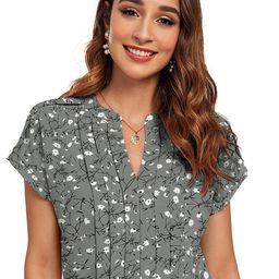 SHOPONBIT Floral Printed Mandarin Collar Top-image-93