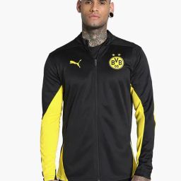 Puma Black Slim Fit Borussia Dortmund Slim Fit Football Training Jacket-image-26