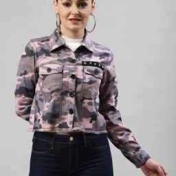 KASSUALLY Pink Cotton Printed Tailored Jacket-image-17