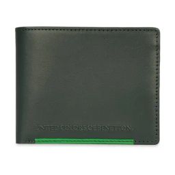 United Colors of Benetton Kloten Forest Green Leather RFID Protected Bi-Fold Wallet-16