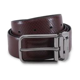 United Colors of Benetton Brown & Wine Winfall Textured Leather Reversible Belt-picture-15