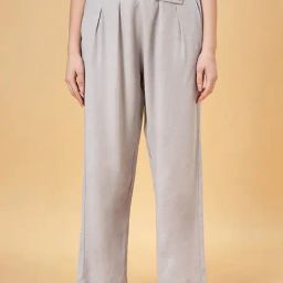 People by Pantaloons Grey High Rise Flared Pants-image-60