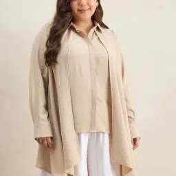 Femmella Beige Regular Fit Shirt-picture-13