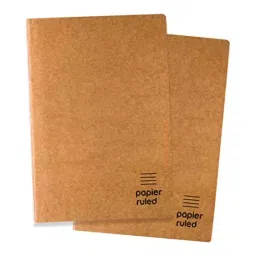 The Papier Ocean A5 Brown Kraft Journal Notebooks Ruled (Pack of 2 Pcs)-29