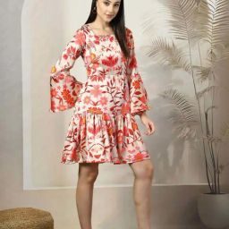 Melon By plusS Beige Printed A-Line Dress-image-77