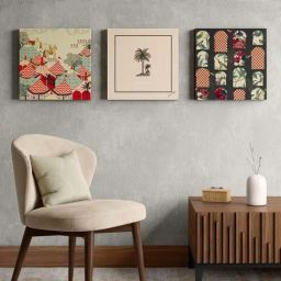 India Circus Cream Canvas Gardening Haven Wall Art - Set of 3-46