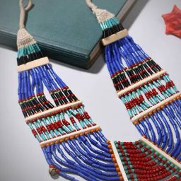 Imli Street Multicolor Vintage Naga Beaded Tribal Necklace-image-87