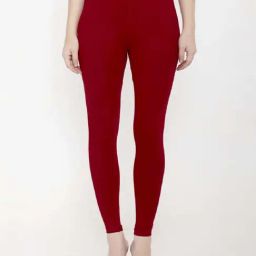 FEELINGS Maroon Plain Leggings-image-67