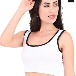 SRISARAS Women Pack Of 2 Scoop Neck Sleeveless Cotton Bralette Crop Top-picture-28